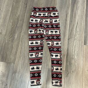Santa and reindeer leggings